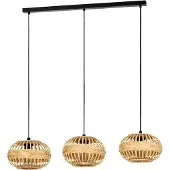 Eglo 3-flammige Hängelampe aus Rattan Amsfield 1