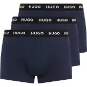 HUGO Trunk UNDERWEAR "TRUNK TRIPLET PACK", Herren, Gr. XXL (56), blau (navy 410), Jersey, Obermaterial: 95% Baumwolle, 5% Elasthan, körpernah, Unterhosen Trunk