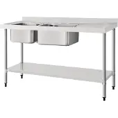 Vogue Spüle Doppelspüle Abtropffläche Rechts 150Cm