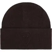 KnowledgeCotton Apparel - Embossed Owl DL Wool Beanie - Mütze Gr One Size schwarz