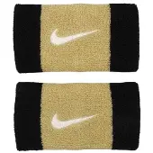 Nike - Armband, Jerseyware, Doppelbreit, Logo (2er-Pack) PP13440 (Einheitsgröße) (Schwarz/Golden)
