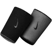 Nike - Armband, Doppelbreit, Swoosh (2er-Pack) PP13439 (Einheitsgröße) (Schwarz/Grau)