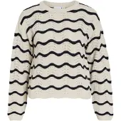 Vila Wave O-neck Pointelle Knit Pullover