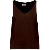 Vera Mont Satin-Bluse mit V-Ausschnitt in rostbraun | Gr.: 40
