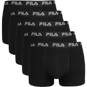 FILA Boxer "MAN BOXER SHORTS", Herren, Gr. S, Jersey, schwarz, Jersey, Obermaterial: 95% Baumwolle, 5% Elasthan, bedruckt, unifarben, körpernah, Unterhosen Boxer, ohne Eingriff, mit Logobund