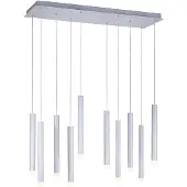 JUST LIGHT Pendelleuchte "BRUNO", grau (aluminiumfarben), 10, H: 120cm, 1 Stk., Leuchten, LED, Pendelleuchte