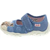 Superfit Bonny Mädchen Hausschuhe Pferde (Blau/Mehrfarbig), 1-000281-8400 - Gr. 32