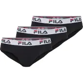 FILA Slip "WOMAN BRIEF", Damen, Gr. S, schwarz, Obermaterial: 95% Baumwolle, 5% Elasthan, bedruckt, unifarben mit Farbeinsatz, körpernah, Unterhosen Slip, mit elastischem Logobund