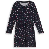 Tom Tailor Mädchen Mini-Kleid mit Muster, blau, Gemustert, Gr. 104/110