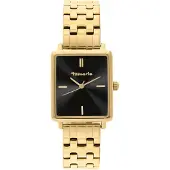 Tamaris Quarzuhr , gold (goldfarben, schwarz), Armbanduhren, Damen, goldfarben, Quarzuhr, Armbanduhr, Damenuhr, Edelstahlarmband, analog