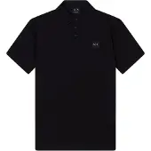 Armani Exchange für Herren. XM002232AF10364UC001 Schwarzes Poloshirt aus Baumwolle (L), Lässig, Kurzarm