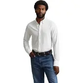 Gant für Herren. 3250271 Weißes Regular Fit Hemd aus elastischem Piqué-Strick (S), Lässig, Baumwolle, Langarm