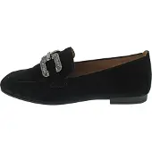 Gabor Damen Slipper Halbschuhe Samtchevreau schwarz altsilber 40