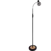Näve Stehleuchte - Glas-Stehleuchte "FUMOSO", Stehlampe im Retro Style, aus Metall und Glas in schwarz, 150 cm hoch, Ø 23 cm, E14-Fassung – Schnurschalter