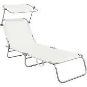 Linder Exclusiv GmbH 3-Bein-Gartenliege mit Dach, Farbe Beige