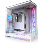 NZXT H9 Flow RGB+, Midi Tower, PC, Weiß, ATX, EATX, micro ATX, Mini-ITX, Netz, SGCC, Gehärtetes Glas, 16,5 cm