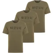 Mustang T-Shirt "T-Shirt Style Austin 3P 3er Pack", Herren, Gr. M, grün (olivgrün), Obermaterial: 100% Baumwolle CO(Bio)., Shirts T-Shirt