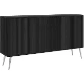 Selsey Ovarlo - Sideboard, Schwarz mit Metallbeinen, 163 cm