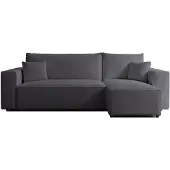 Selsey Scarlo - Ecksofa mit Schlaffunktion, Stauraum und Bouclé-Bezug, dunkelgrau