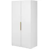 Selsey Frame - Kleiderschrank 2-türig mit Kleiderstange und Regalen, 100 cm, weiß