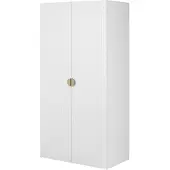 Selsey Moonir - Kleiderschrank 2-türig mit Kleiderstange und Regalen, 100 cm, weiß