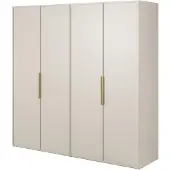 Selsey Frame - Kleiderschrank 4-türig mit 2 Kleiderstangen, 200 cm, greige
