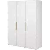 Selsey Frame - Kleiderschrank 3-türig mit Kleiderstange und Regalen, 150 cm, weiß