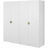 Selsey Moonir - Kleiderschrank 4-türig mit 2 Kleiderstangen, 200 cm, weiß