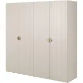Selsey Moonir - Kleiderschrank 4-türig mit 2 Kleiderstangen, 200 cm, greige