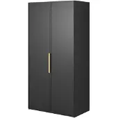 Selsey Frame - Kleiderschrank 2-türig mit Kleiderstange, 100 cm, schwarz