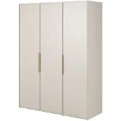 Selsey Frame - Kleiderschrank 3-türig mit Kleiderstange und Regalen, 150 cm, greige