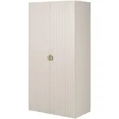 Selsey Moonir - Kleiderschrank 2-türig mit Kleiderstange und Regalen, 100 cm, greige