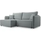 Selsey Kassian - Ecksofa mit Schlaffunktion und Bettkasten, hellgrau, links