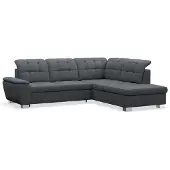 Selsey Jamaal - Ecksofa mit Schlaffunktion und Stauraum, rechtsseitig, dunkelgrau