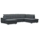 Selsey Jamaal - Wohnlandschaft mit Schlaffunktion und Stauraum, linksseitig, dunkelgrau