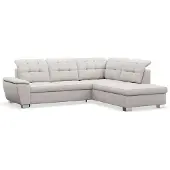 Selsey Jamaal - Ecksofa mit Schlaffunktion und Stauraum, rechtsseitig, creme