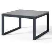 Selsey Dywilly - Gartentisch, Betonoptik / schwarzes Gestell, 60x60 cm