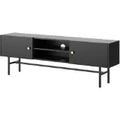 Selsey Divenos - TV-Lowboard Schwarz mit Metallbeinen, 155 cm