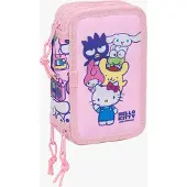 Hello Kitty & Friends Gefülltes Dreifach-Federmäppchen 37 Teile, Rosa