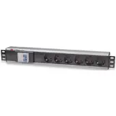Techly I-CASE STRIP-16SH, Standard, 1.5U, Einphasig, Horizontal, Aluminium, Schwarz, Silber