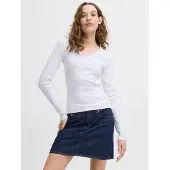 JJXX Freya Straight Fit Langarm-t-shirt Mit V-ausschnitt