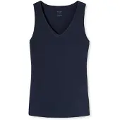Schiesser Trägertop "Naturschönheit", Damen, Gr. 46, schwarz (804, nachtblau), Feinripp, Obermaterial: 95% Baumwolle, 5% Elasthan, hüftlang, V-Ausschnitt, Tops Trägertop, mit V-Ausschnitt