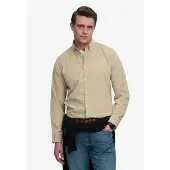 Superdry für Herren. M4011044A Classic Needle Hemd beige (L), Lässig, Baumwolle, Langarm, Taupe