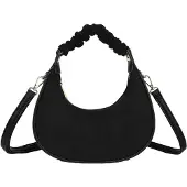 Gallantry Paris Gallantry, Raffinierte Damen Hobo-Handtasche in Samtoptik mit Umhängeriemen, Schwarz