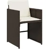 vidaXL 17-tlg. Garten-Essgruppe mit Kissen Braun Poly Rattan