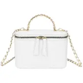 Gallantry Paris Gallantry, Gesteppte Vanity-Handtasche für Damen mit Kettenhenkel und Schulterriemen, Weiß