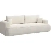 Selsey Ovo - 3-Sitzer Schlafsofa mit Bettkasten, Chenille-Bezug in Creme, 250 cm