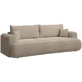 Selsey Ovo - 3-Sitzer Schlafsofa mit Bettkasten, Chenille-Bezug in Beige, 250 cm
