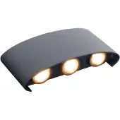 Näve LED Außenwandleuchte "AURON", Außenwandlampe im Modern Style, aus Metall in anthrazit, 8 cm hoch, Maße 17 x 4 cm, mit LED Platine