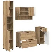 vidaXL Badezimmermöbel-Set 4 Stk. Artisan-Eiche 35 x 30 x 192 cm